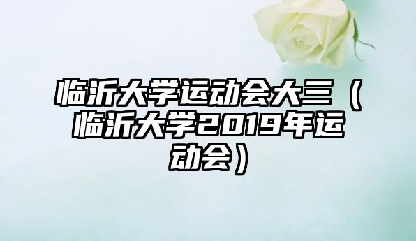 臨沂大學運動會大三（臨沂大學2019年運動會）