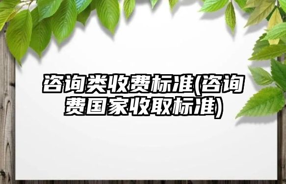 咨詢類收費標準(咨詢費國家收取標準)