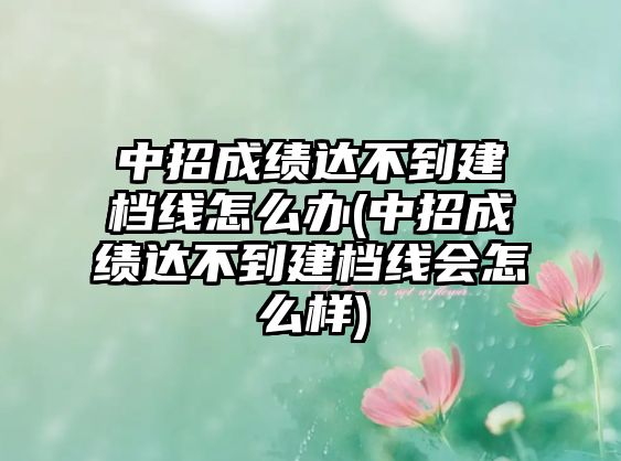 中招成績達不到建檔線怎么辦(中招成績達不到建檔線會怎么樣)