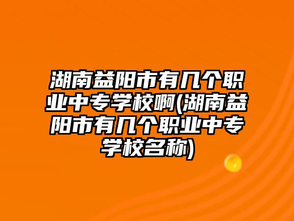 湖南益陽市有幾個(gè)職業(yè)中專學(xué)校啊(湖南益陽市有幾個(gè)職業(yè)中專學(xué)校名稱)