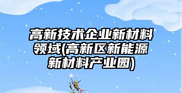 高新技術企業(yè)新材料領域(高新區(qū)新能源新材料產(chǎn)業(yè)園)