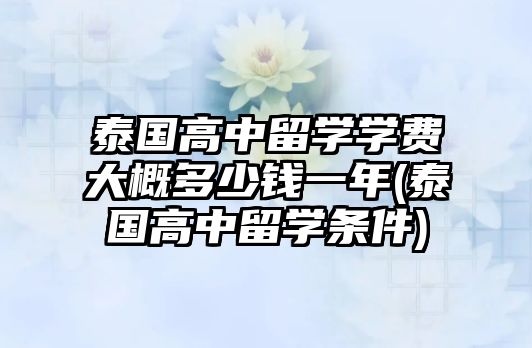 泰國高中留學學費大概多少錢一年(泰國高中留學條件)