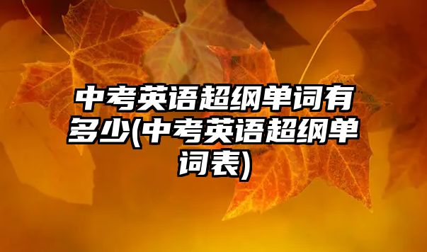 中考英語(yǔ)超綱單詞有多少(中考英語(yǔ)超綱單詞表)