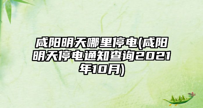 咸陽(yáng)明天哪里停電(咸陽(yáng)明天停電通知查詢2021年10月)