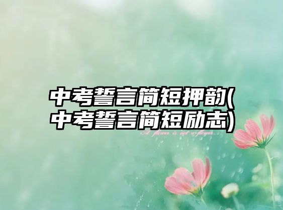 中考誓言簡(jiǎn)短押韻(中考誓言簡(jiǎn)短勵(lì)志)