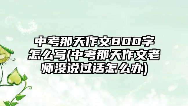 中考那天作文800字怎么寫(xiě)(中考那天作文老師沒(méi)說(shuō)過(guò)話(huà)怎么辦)