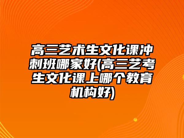 高三藝術(shù)生文化課沖刺班哪家好(高三藝考生文化課上哪個教育機(jī)構(gòu)好)