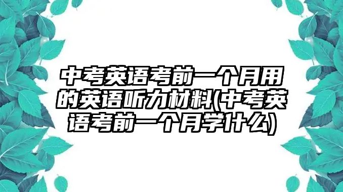 中考英語考前一個月用的英語聽力材料(中考英語考前一個月學(xué)什么)