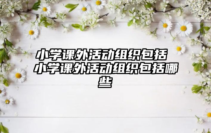 小學(xué)課外活動組織包括 小學(xué)課外活動組織包括哪些