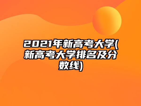 2021年新高考大學(新高考大學排名及分數(shù)線)