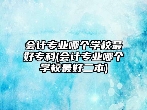 會(huì)計(jì)專業(yè)哪個(gè)學(xué)校最好?？?會(huì)計(jì)專業(yè)哪個(gè)學(xué)校最好二本)