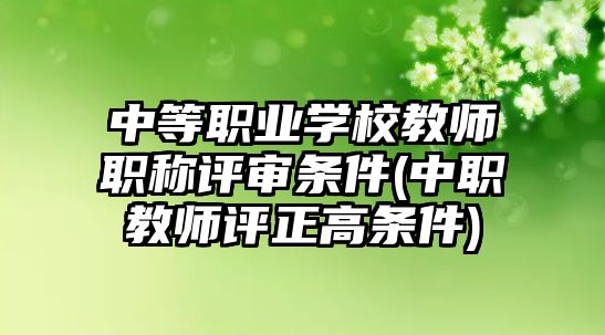 中等職業(yè)學校教師職稱評審條件(中職教師評正高條件)