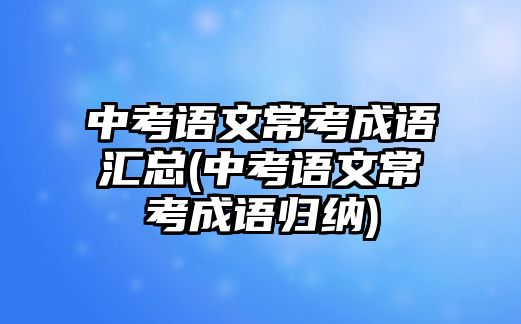 中考語文?？汲烧Z匯總(中考語文?？汲烧Z歸納)