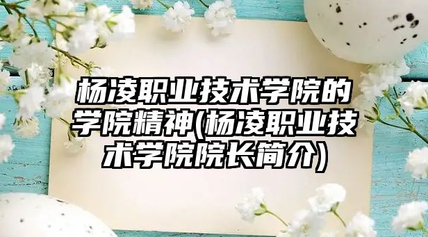 楊凌職業(yè)技術(shù)學(xué)院的學(xué)院精神(楊凌職業(yè)技術(shù)學(xué)院院長(zhǎng)簡(jiǎn)介)