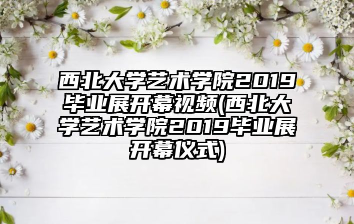 西北大學(xué)藝術(shù)學(xué)院2019畢業(yè)展開幕視頻(西北大學(xué)藝術(shù)學(xué)院2019畢業(yè)展開幕儀式)