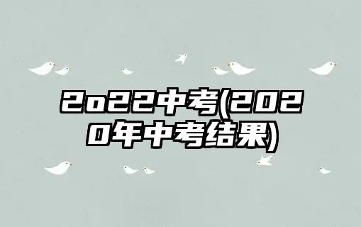 2o22中考(2020年中考結(jié)果)