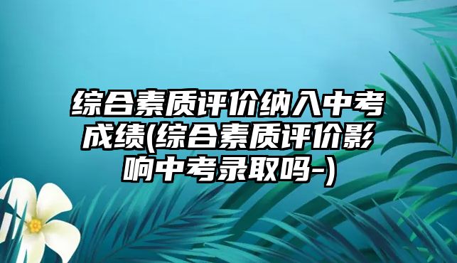 綜合素質(zhì)評價納入中考成績(綜合素質(zhì)評價影響中考錄取嗎-)