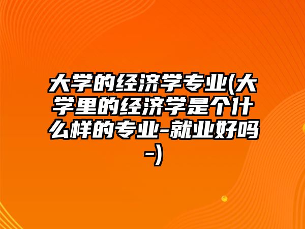 大學的經(jīng)濟學專業(yè)(大學里的經(jīng)濟學是個什么樣的專業(yè)-就業(yè)好嗎-)