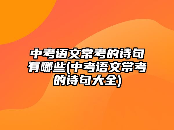 中考語文?？嫉脑娋溆心男?中考語文?？嫉脑娋浯笕?