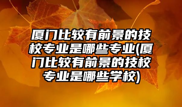 廈門比較有前景的技校專業(yè)是哪些專業(yè)(廈門比較有前景的技校專業(yè)是哪些學校)