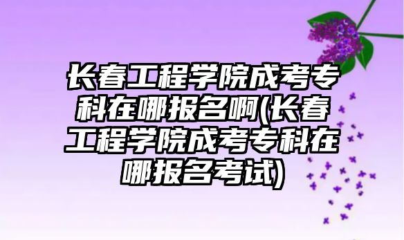 長春工程學(xué)院成考?？圃谀膱竺?長春工程學(xué)院成考?？圃谀膱竺荚?