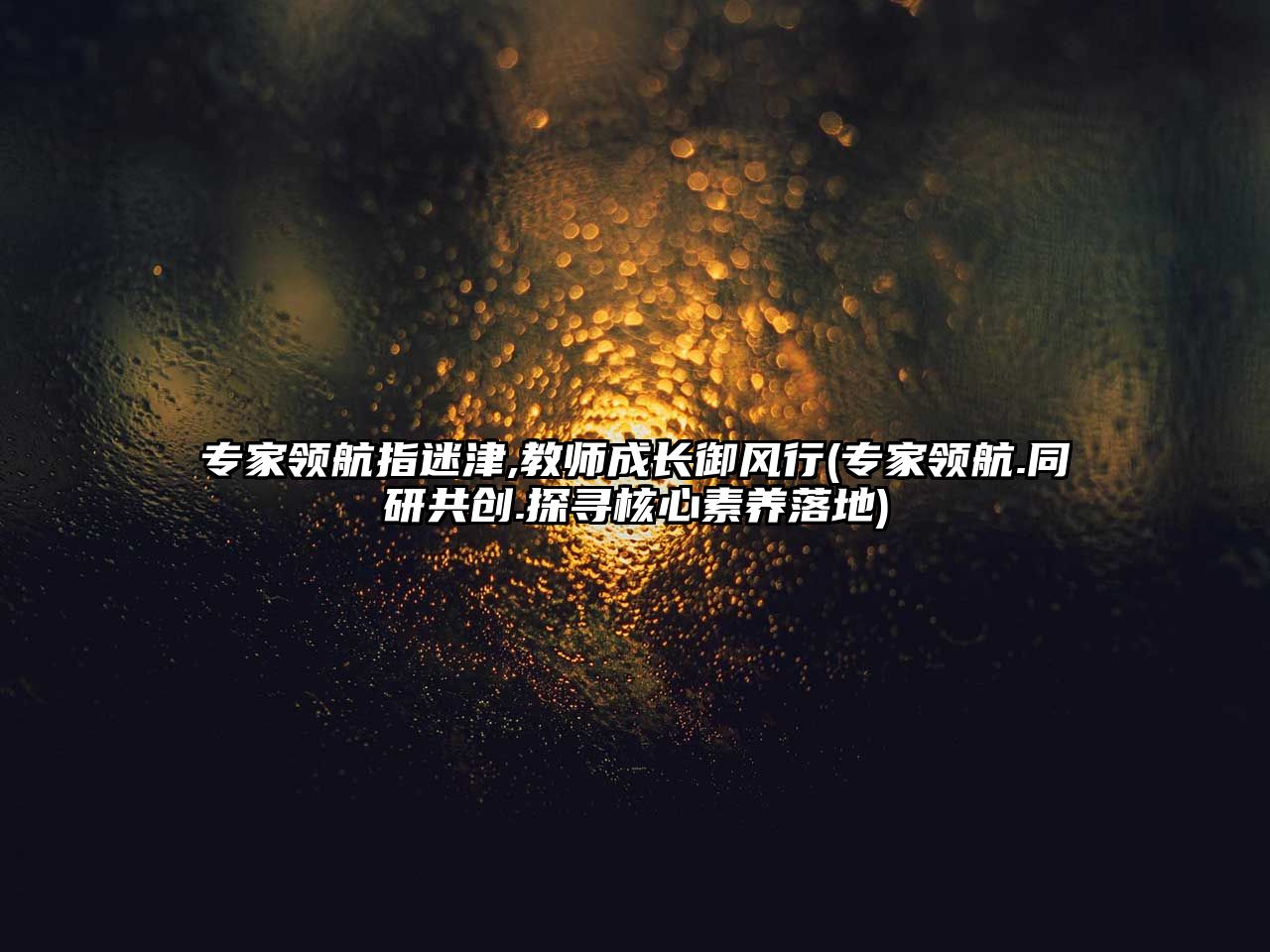 專家領(lǐng)航指迷津,教師成長御風(fēng)行(專家領(lǐng)航.同研共創(chuàng).探尋核心素養(yǎng)落地)