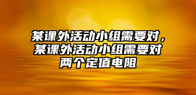 某課外活動(dòng)小組需要對，某課外活動(dòng)小組需要對兩個(gè)定值電阻