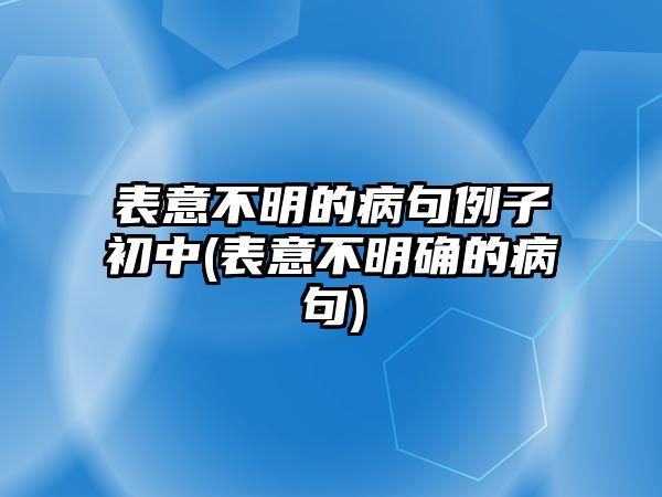 表意不明的病句例子初中(表意不明確的病句)