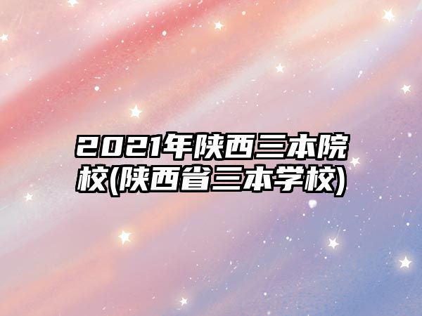 2021年陜西三本院校(陜西省三本學校)