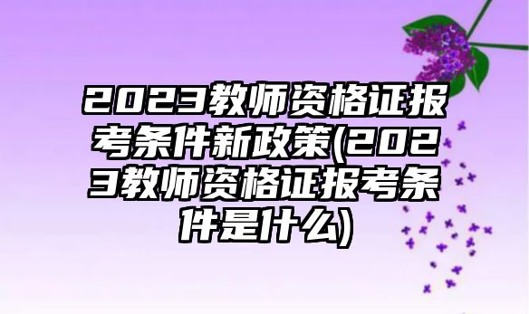 2023教師資格證報(bào)考條件新政策(2023教師資格證報(bào)考條件是什么)