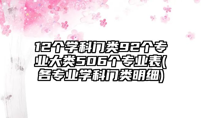 12個(gè)學(xué)科門(mén)類(lèi)92個(gè)專(zhuān)業(yè)大類(lèi)506個(gè)專(zhuān)業(yè)表(各專(zhuān)業(yè)學(xué)科門(mén)類(lèi)明細(xì))