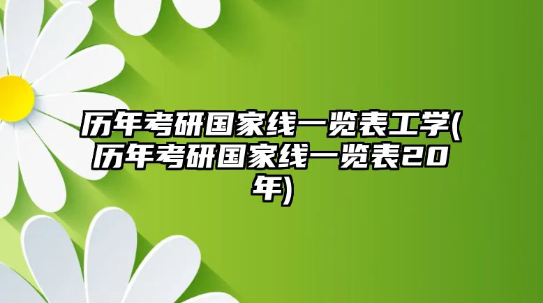 歷年考研國家線一覽表工學(歷年考研國家線一覽表20年)