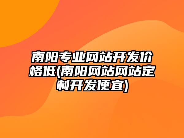 南陽專業(yè)網站開發(fā)價格低(南陽網站網站定制開發(fā)便宜)