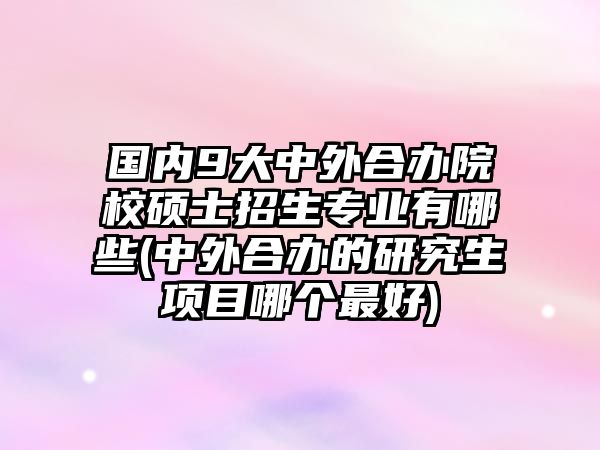 國(guó)內(nèi)9大中外合辦院校碩士招生專業(yè)有哪些(中外合辦的研究生項(xiàng)目哪個(gè)最好)