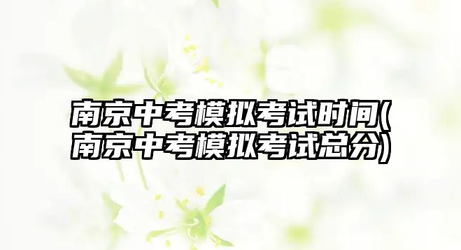 南京中考模擬考試時間(南京中考模擬考試總分)