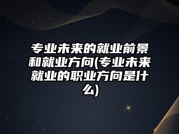 專業(yè)未來的就業(yè)前景和就業(yè)方向(專業(yè)未來就業(yè)的職業(yè)方向是什么)