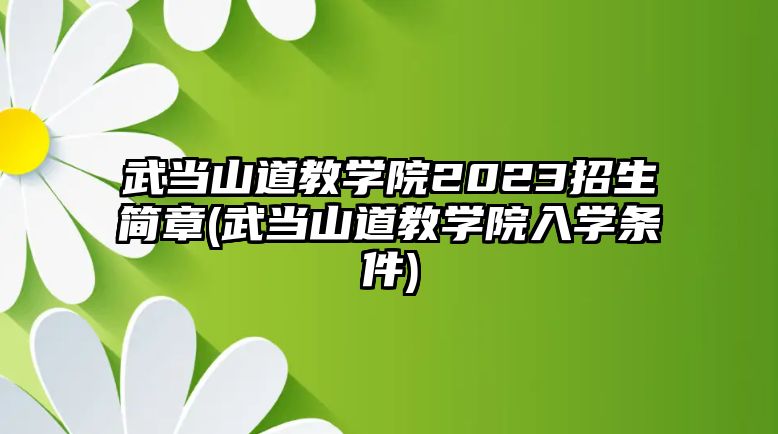 武當(dāng)山道教學(xué)院2023招生簡章(武當(dāng)山道教學(xué)院入學(xué)條件)