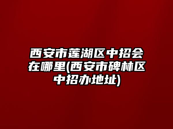 西安市蓮湖區(qū)中招會在哪里(西安市碑林區(qū)中招辦地址)