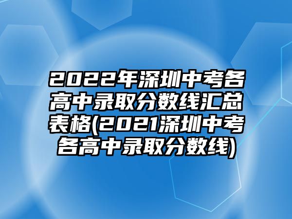 2022年深圳中考各高中錄取分數(shù)線匯總表格(2021深圳中考各高中錄取分數(shù)線)