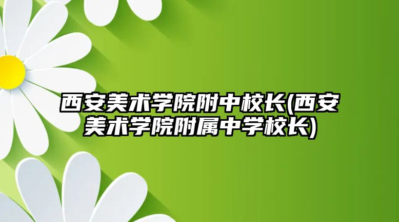 西安美術學院附中校長(西安美術學院附屬中學校長)