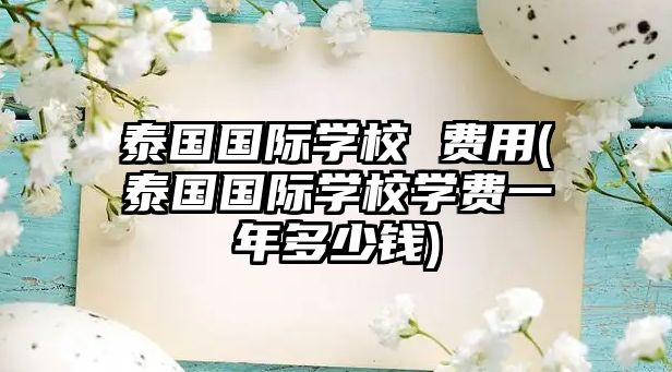 泰國國際學校 費用(泰國國際學校學費一年多少錢)