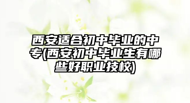 西安適合初中畢業(yè)的中專(西安初中畢業(yè)生有哪些好職業(yè)技校)