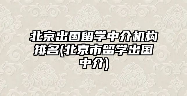 北京出國留學中介機構(gòu)排名(北京市留學出國中介)