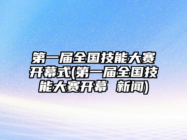 第一屆全國技能大賽開幕式(第一屆全國技能大賽開幕 新聞)