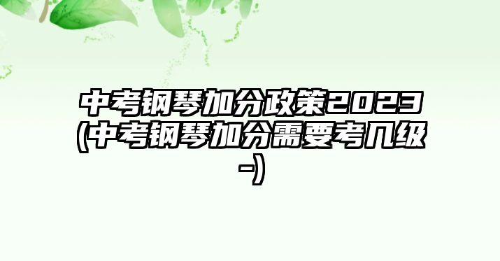 中考鋼琴加分政策2023(中考鋼琴加分需要考幾級(jí)-)