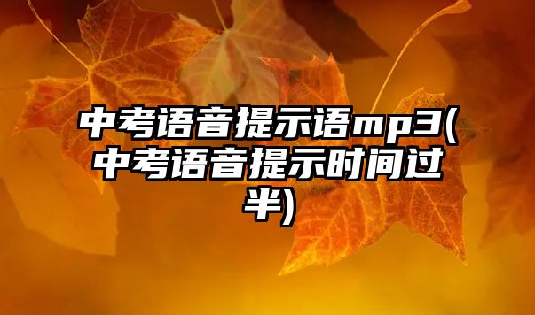 中考語音提示語mp3(中考語音提示時間過半)