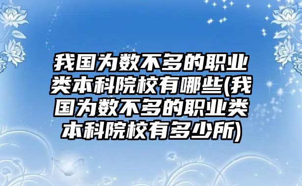 我國為數(shù)不多的職業(yè)類本科院校有哪些(我國為數(shù)不多的職業(yè)類本科院校有多少所)