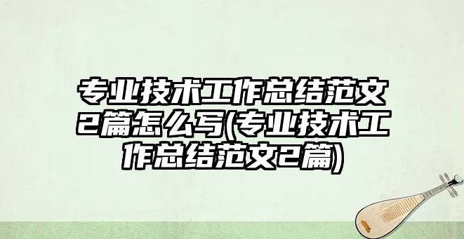 專業(yè)技術工作總結(jié)范文2篇怎么寫(專業(yè)技術工作總結(jié)范文2篇)