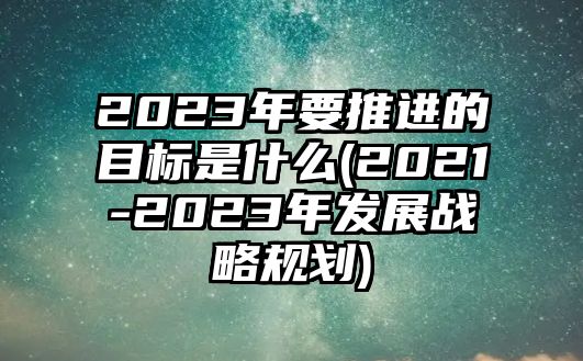 2023年要推進的目標(biāo)是什么(2021-2023年發(fā)展戰(zhàn)略規(guī)劃)