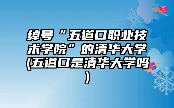 綽號“五道口職業(yè)技術(shù)學院”的清華大學(五道口是清華大學嗎)